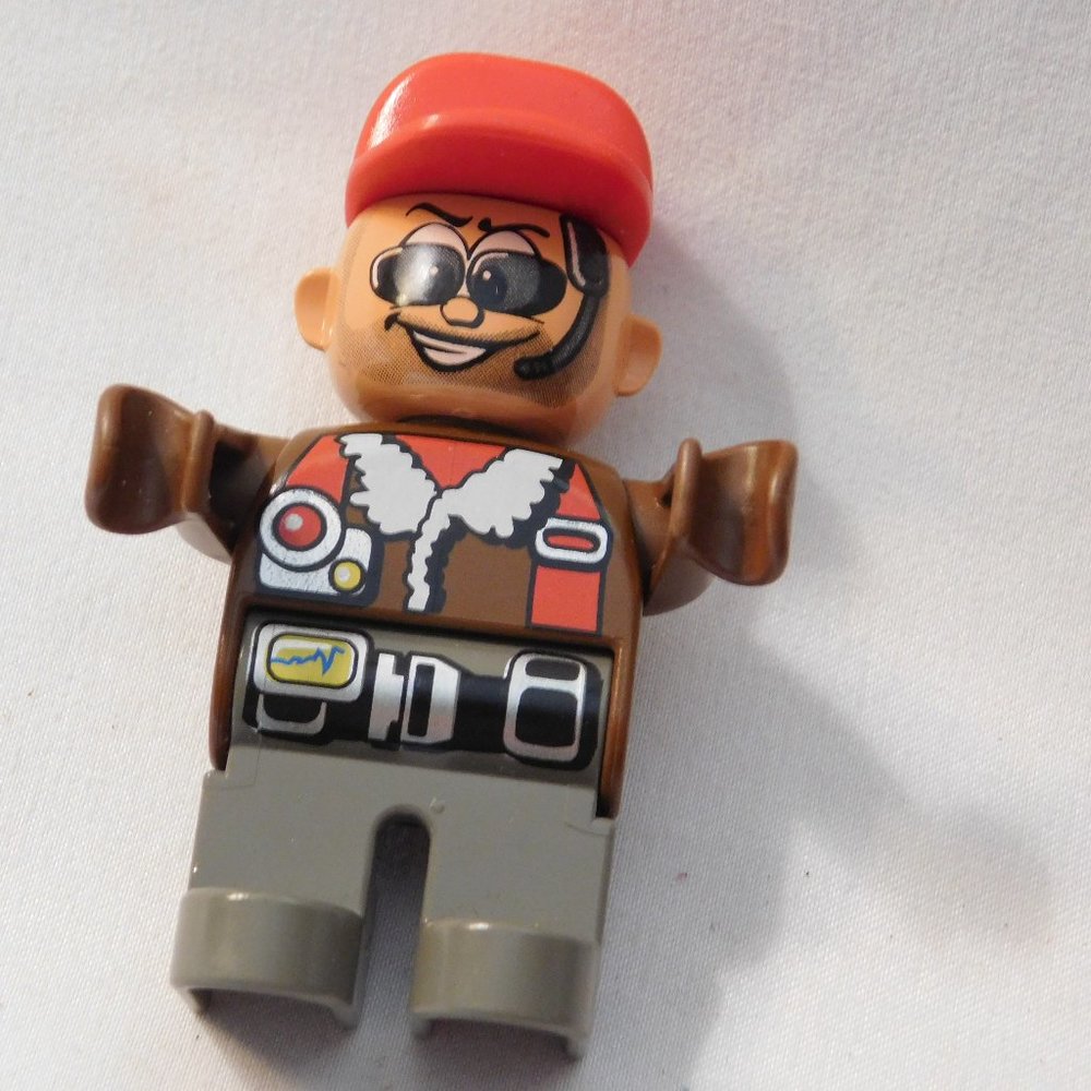 Vintage Lego Duplo Helicopter Pilot Mini Figure